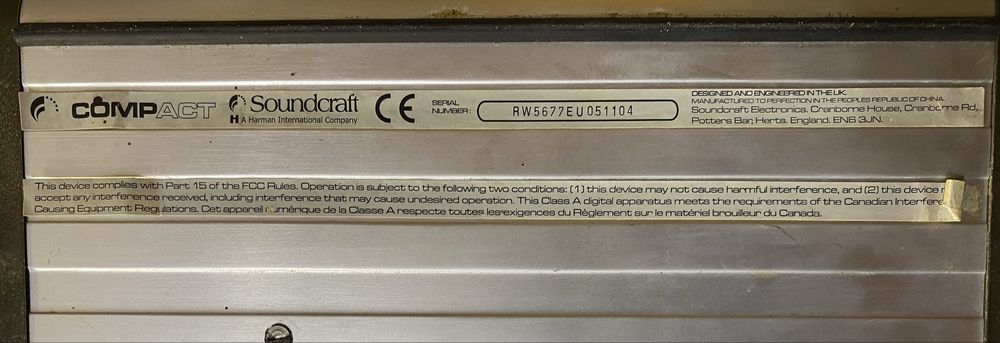 Vand mixer Soundcraft Compact 4