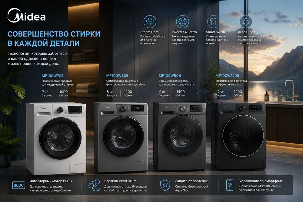 Стиральная машина MIDEA в большом ассортименте