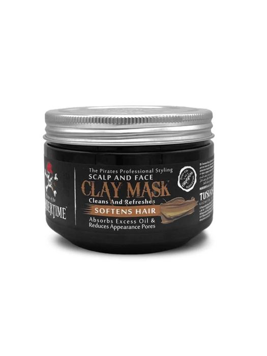 BARBERTIME Глинена маска 450 g – Дълбоко почистваща маска за лице и скалп