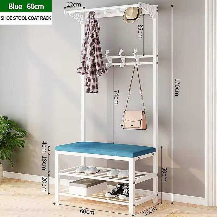 Прихожка с вешалкой и полкой для обуви 60/80/100×30×170 см