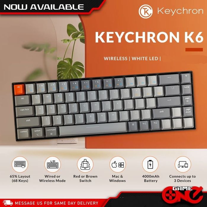 Keychron K6 RGB СКИДКА Механическая Клавиатура Hot-Swap/AluminiumFrame