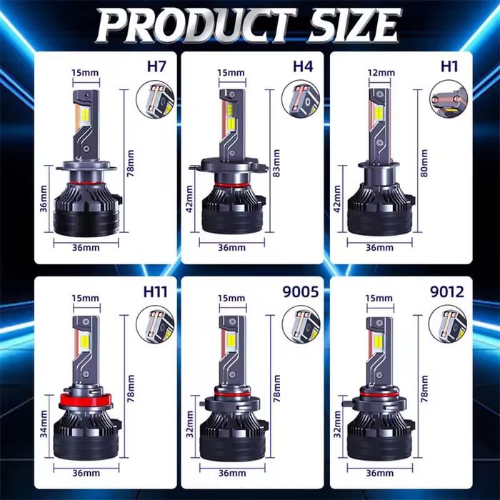 Două Becuri Led 15000Lm/100W/6000K(H1,H4,H7,H11,H12,HB3,Hb4-Canbus