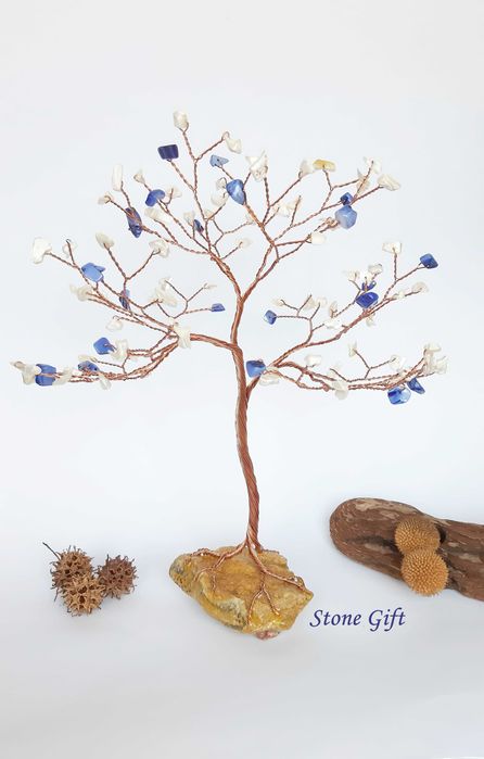 Дръвче Седеф, Декорация Йога, Подарък Полускъпоценни камъни