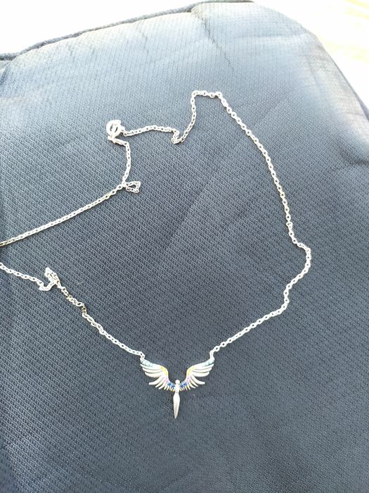 Сребърен медальон/колие с камъчета