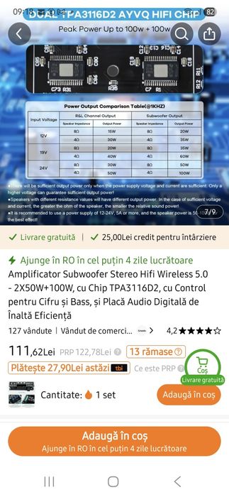 Vind mini amplificator cu BT si Aux Zk Tb21, 2+1 200w