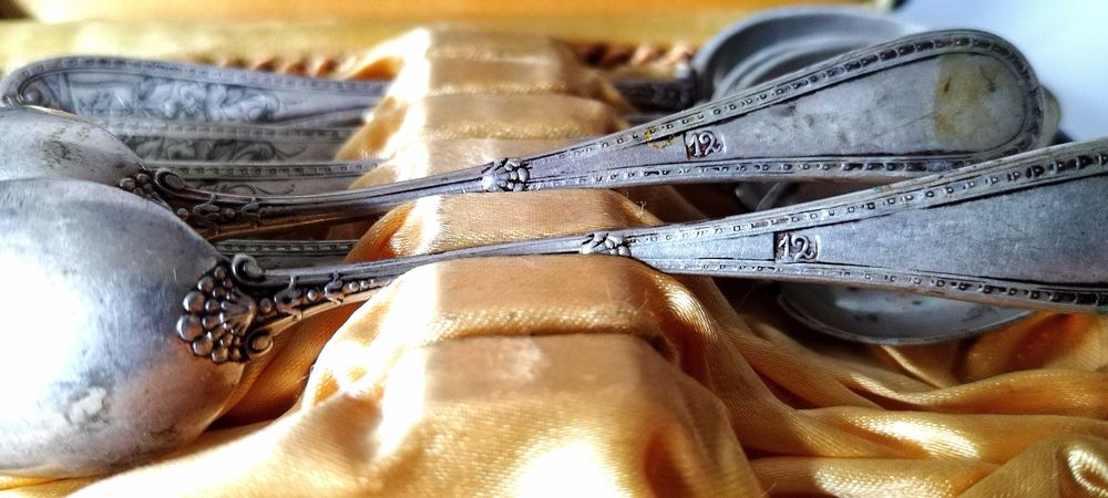 Set lingurite argint masiv romanesti