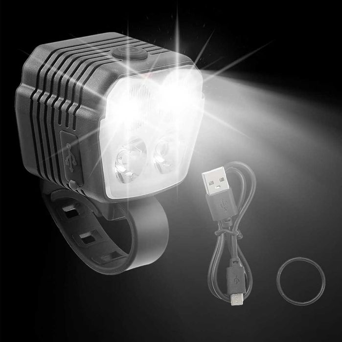 2 в 1 Предна LED светлина JOHORSE с вграден клаксон (300Lum / 120dB)
