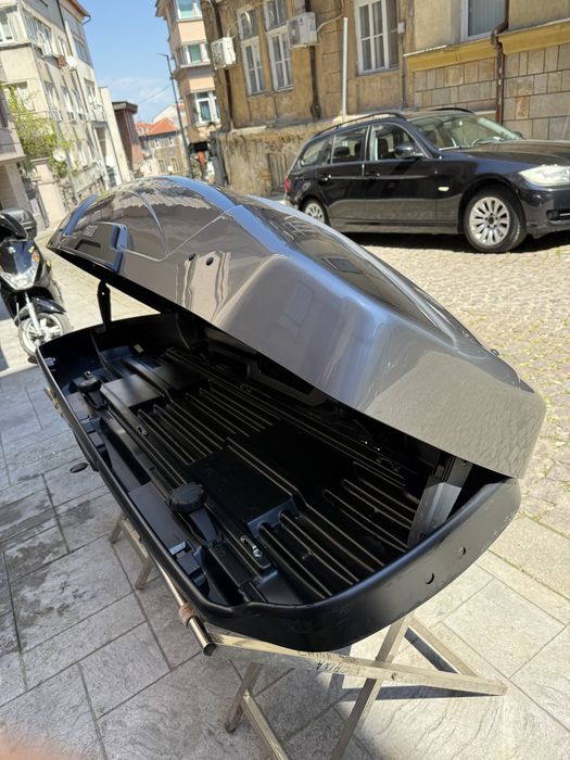 Thule комплект-куфар+греди wingbar+основи+стойка за колело+стойка  за каяк/пълен сет/