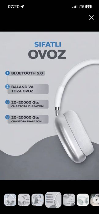 Беспроводные Bluetooth-наушники P9, с микрофоном, полноразмерные