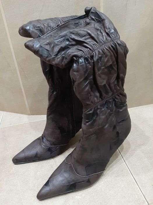 Ботуши ЕСТЕСТВЕНА Кожа "Ingiliz Shoes"с намачкан ефект!НОВИ! №36