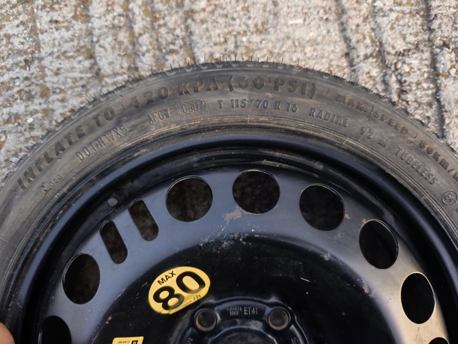 Roată de rezervă slim T115 / 70 R16 Opel Astra H