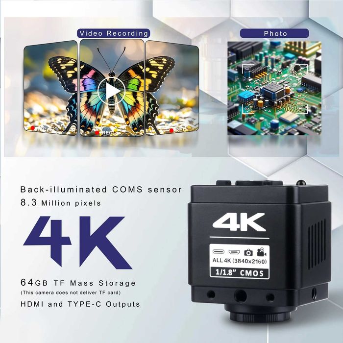 IMX678 4K 30FPS HDMI USB 2.0 дигитална камера микроскоп пълен комплект