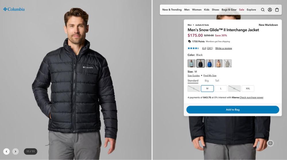 Новая оригинальная зимняя куртка Columbia 3 в 1