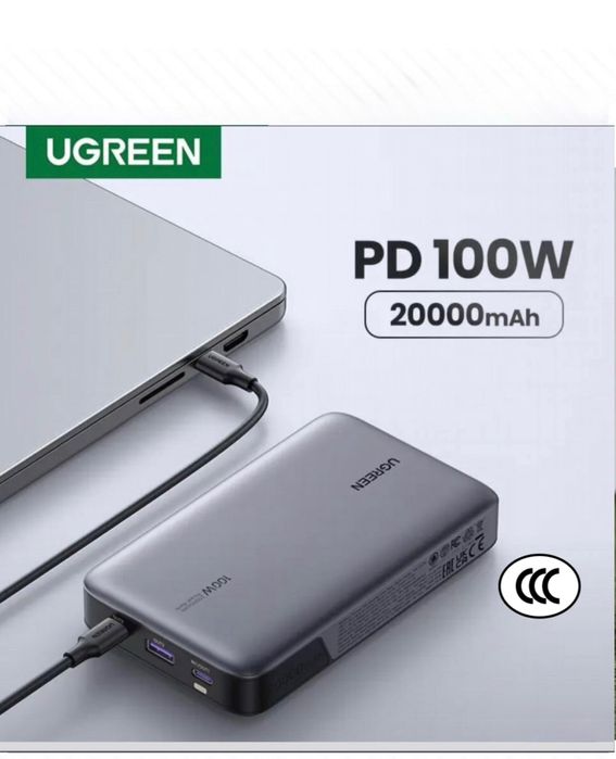Мощный повербанк Ugreen 100W для MacBook и смартфонов