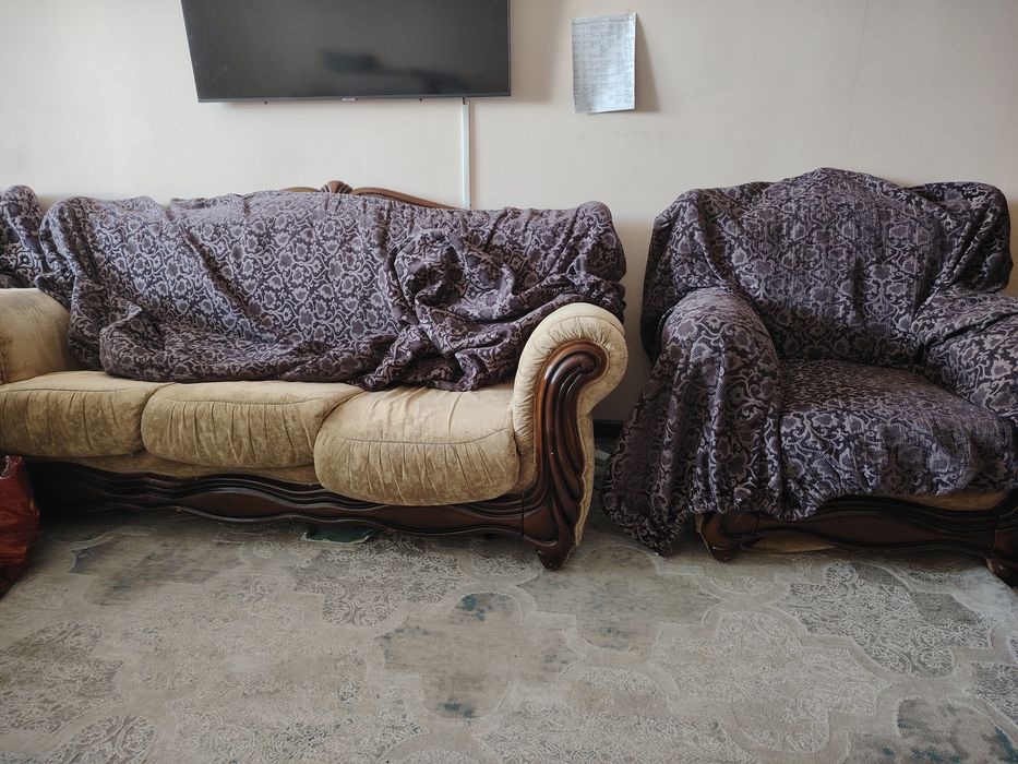 Диван раскладной 2 кресла