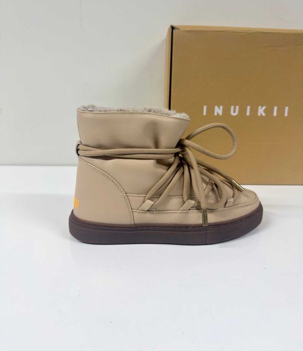 НОВИ Дамски апрески INUIKII Classic Full Leather (Бежови) - Размер 39 (25 см стелка)