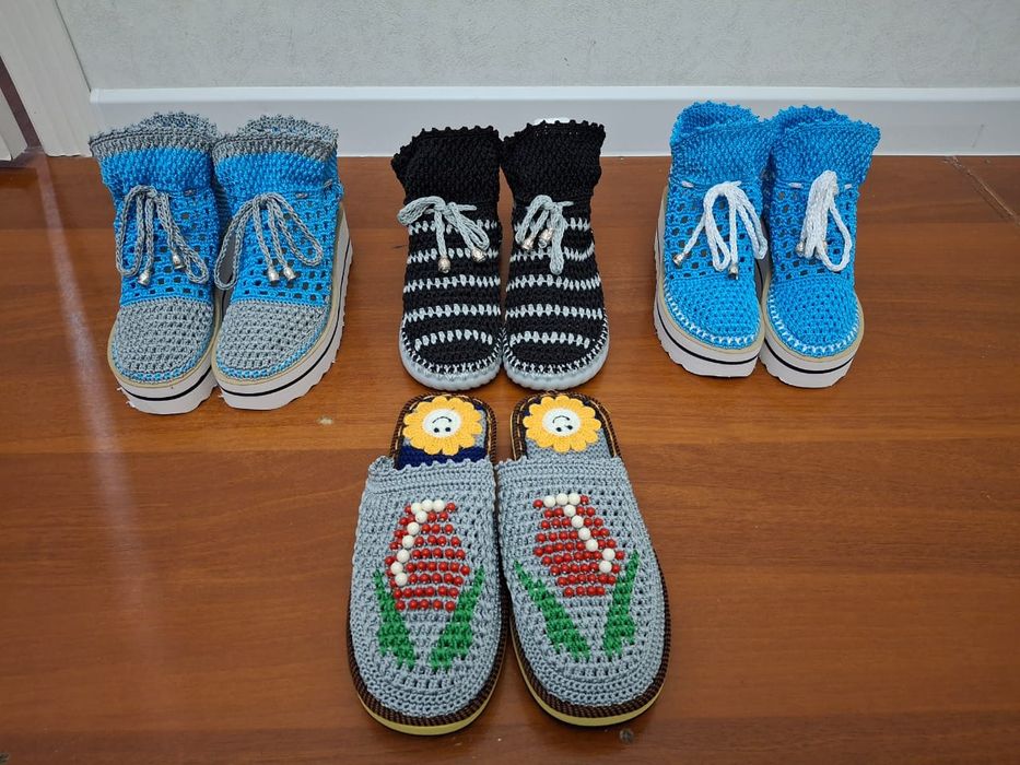 Домашние тапочки ручной работы!