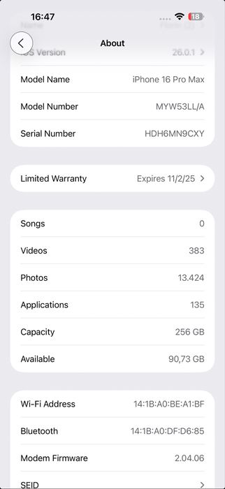 iPhone 16 PRO Max 256 GB Desert Titanium