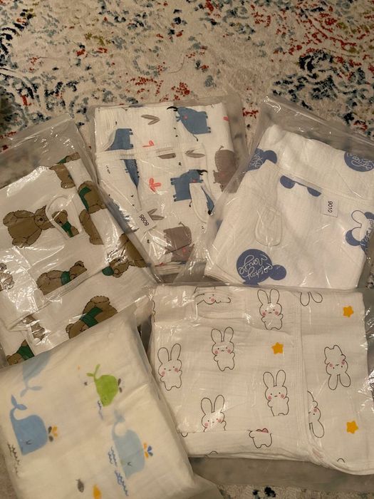 Муслиновые плед с капюшоном, новый