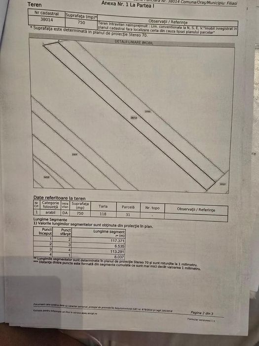 Teren Vanzare zona linistita Filiasi Oancea !