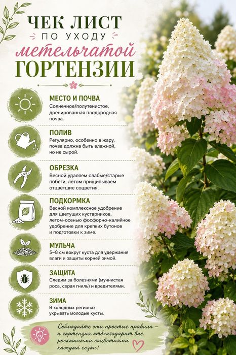 Гортензии метельчатые.