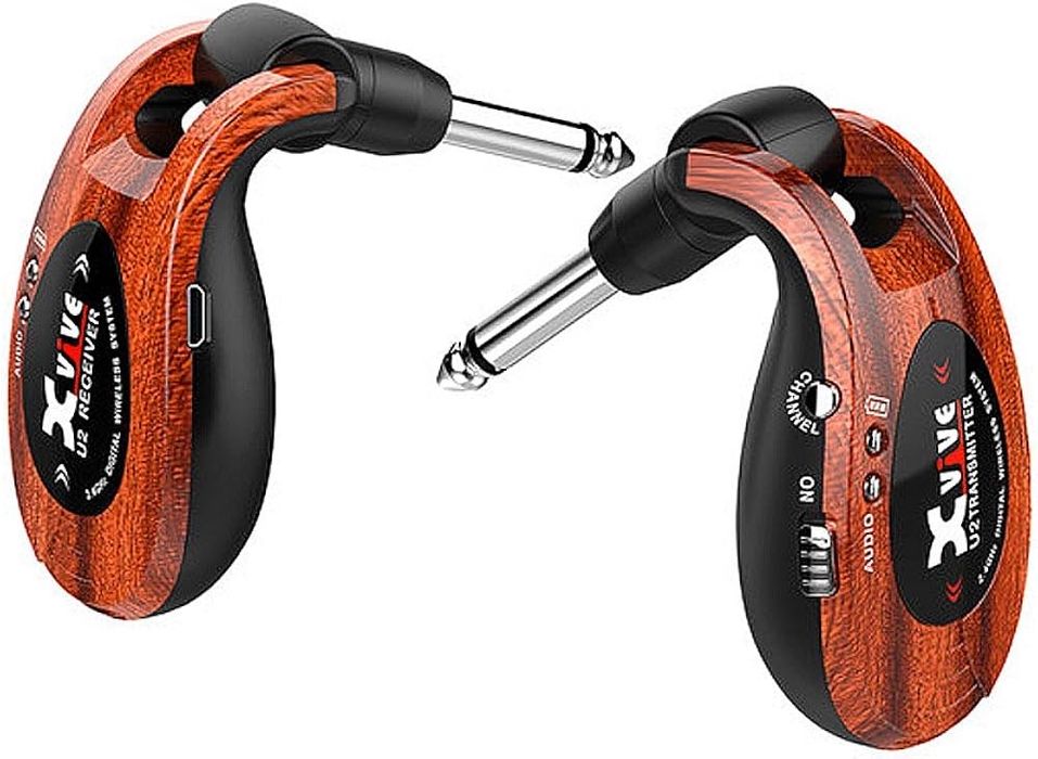 Sistem de chitară wireless Xvive U2, transmițător și receptor din lemn de 2,4 GHz pentru chitară electrică, bas, vioară, claviatură