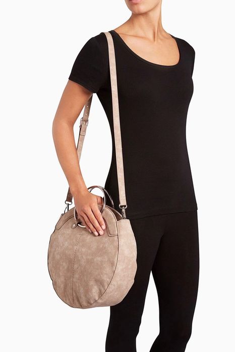 Next, кръгла чанта от изкуствен велур, Бежов