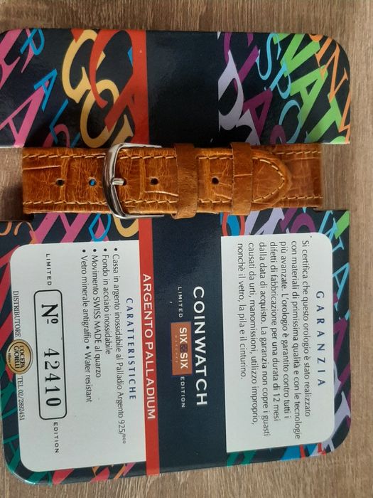 Ceas Nou Vintage SIX-SIX Coinwatch 500 Lire Italia – Ediție Limitată Anii '90, Argint/Paladiu, Mecanism Elvețian ISA, Full Box