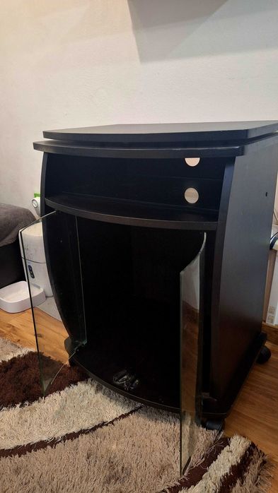 Черен TV шкаф/минибар
