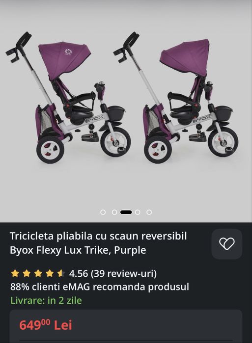 Tricicleta reversibila