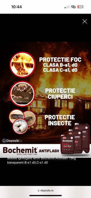 Bochemit solutie ignifuganta 15kg. Protectie ciuperci carieni insecte