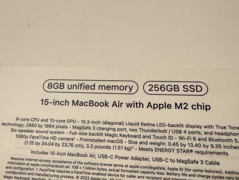 Impecabil 15 Macbook Air 256GB SSD