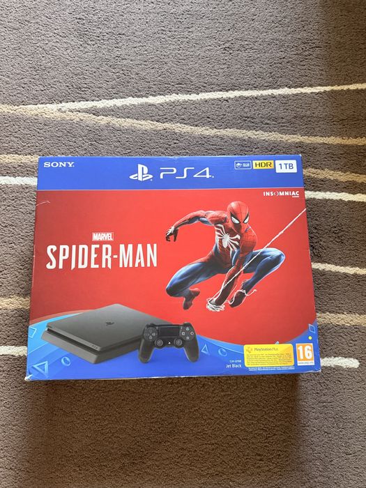 Sony PlayStation 4 Slim – 1TB + 2 controllere + Spider-Man Remastered