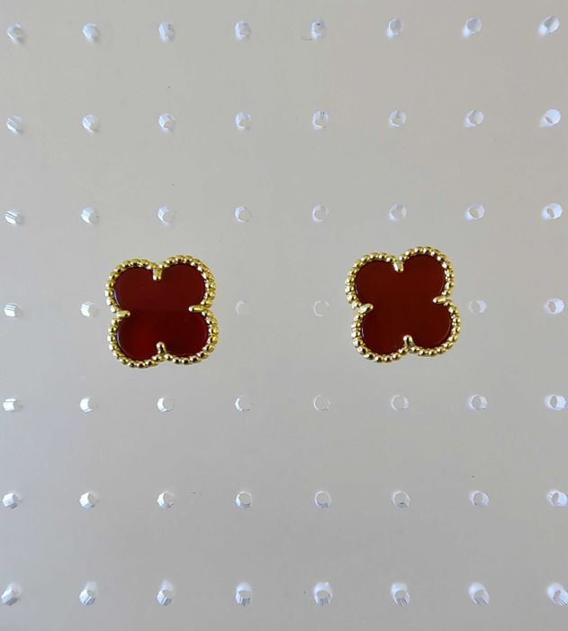 Дамски червени обеци Van Cleef & Arpels VCA Vintage Alhambra earrings
