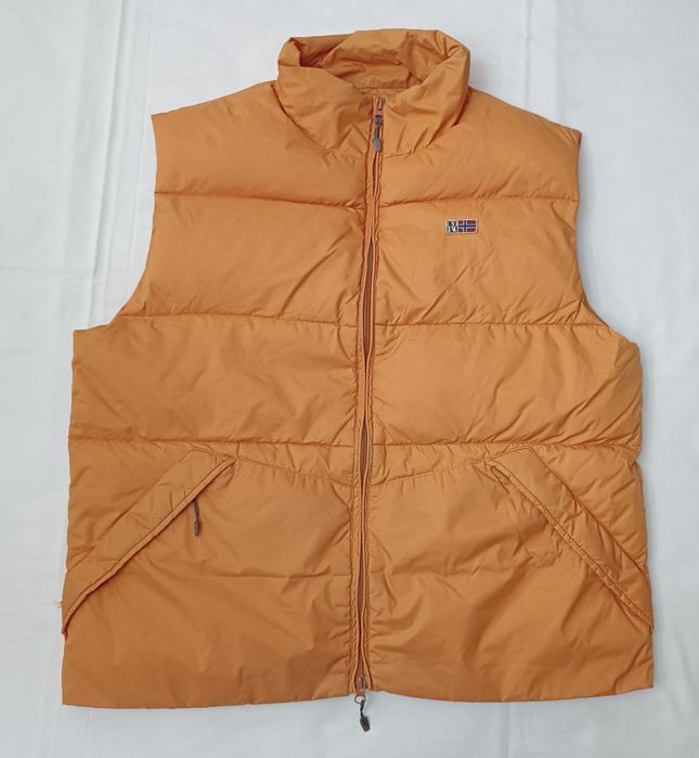 Napapijri Down Puffer Vest оригинален пухен елек XL гъши пух грейка туризъм планина яке