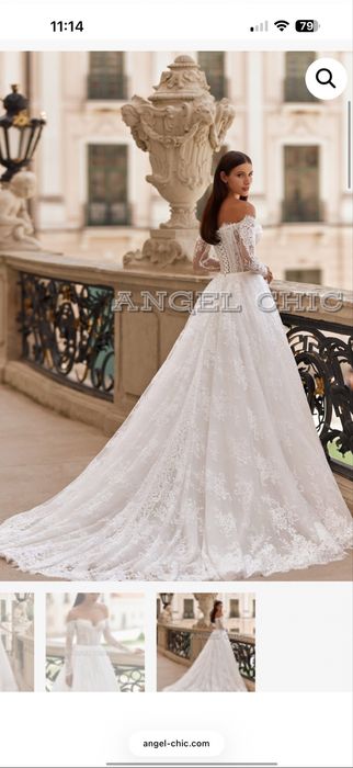 Rochie de mireasa tip A din dantela