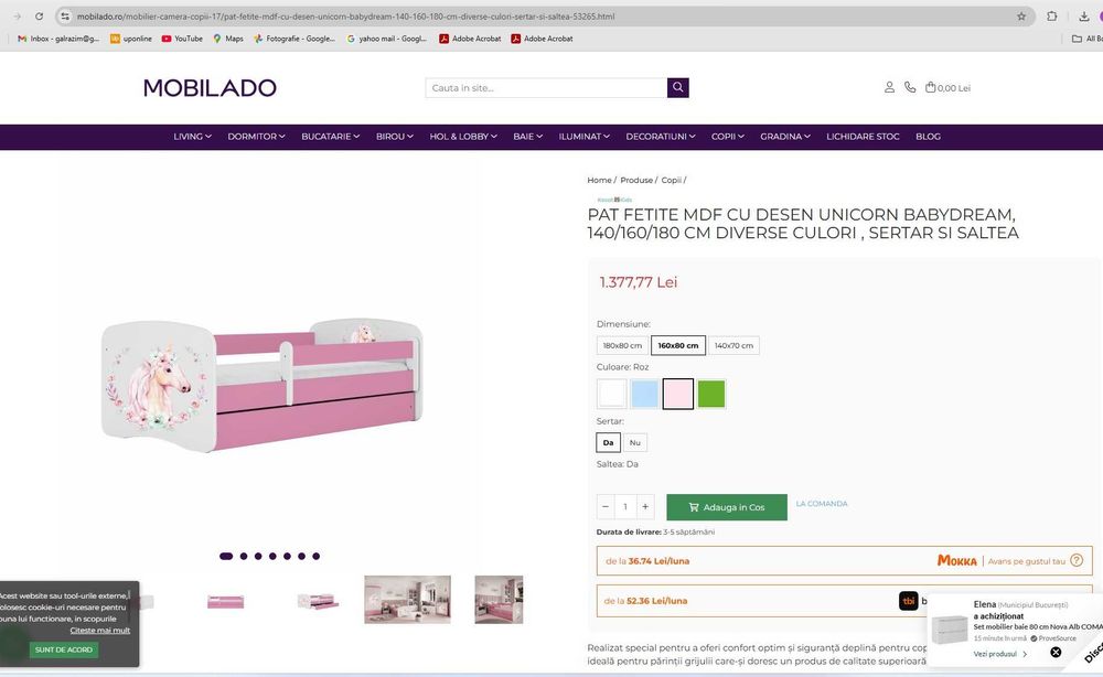 De vanzare pat fetite - 2 bucati