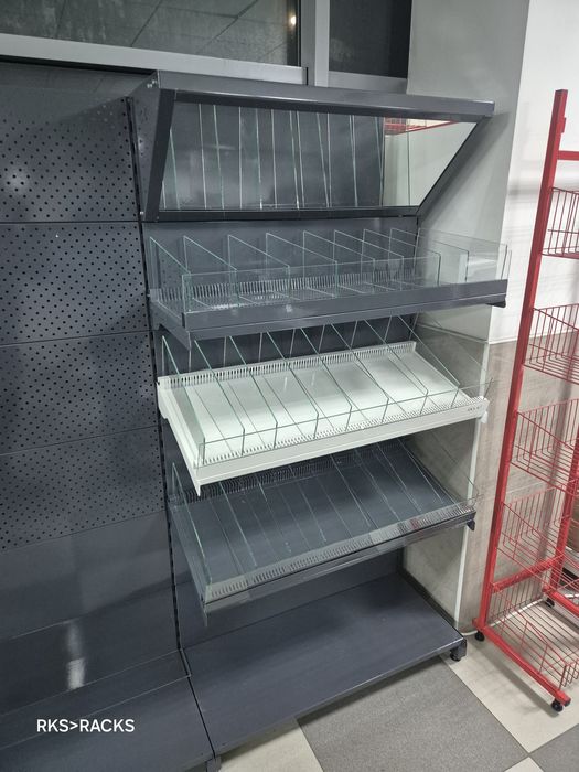 Стеллаж полка торговое оборудование магазина витрина витринный