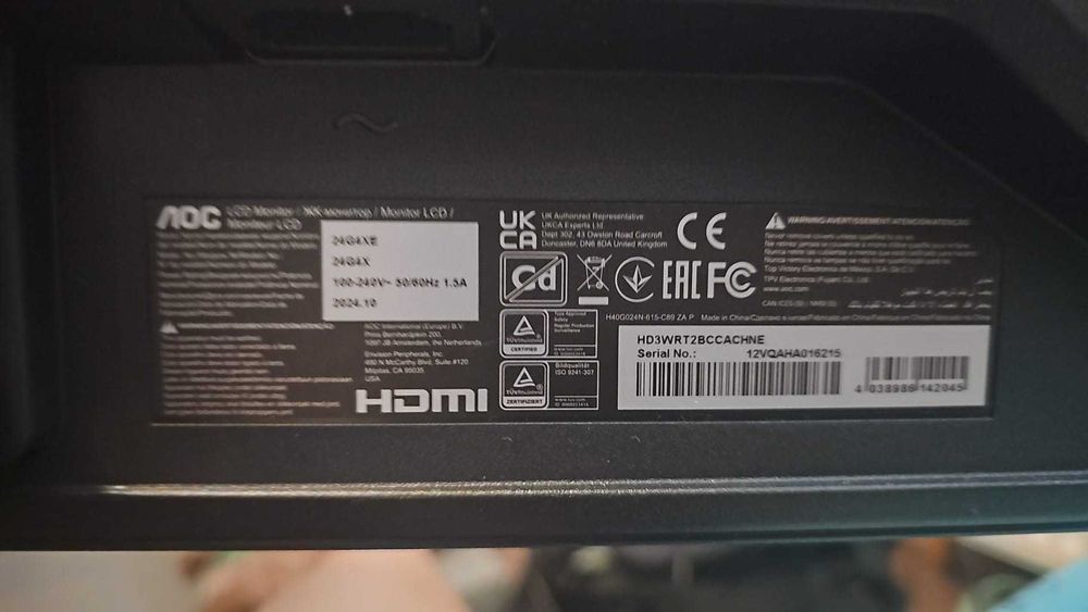 Monitor gaming aoc 24g4xe