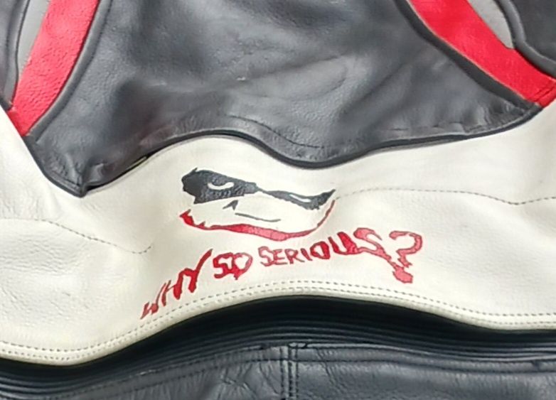 Costum moto cu cocoasa din 2  piese piele naturala