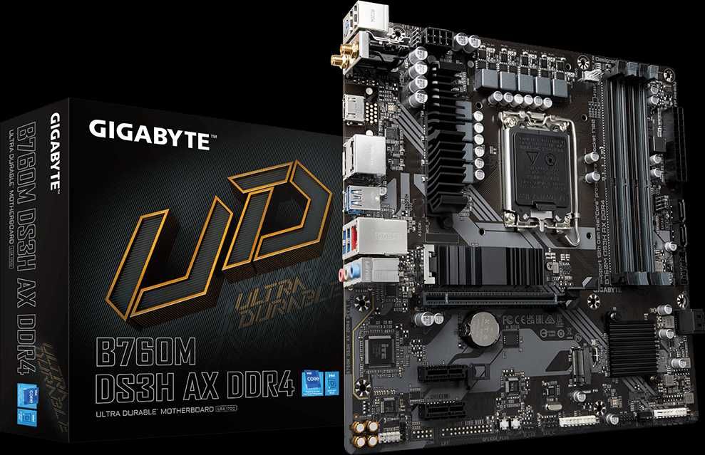 Intel i5-12400F + Gigabyte B760M DS3H + 2x16GB G.Skill Ripjaws V 3200MHz CL16 DDR4 (Комплект)