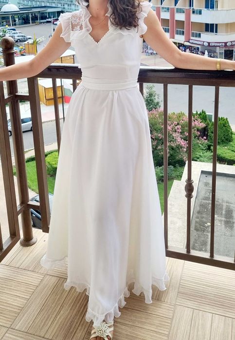 Rochie lunga, alba, marimea S