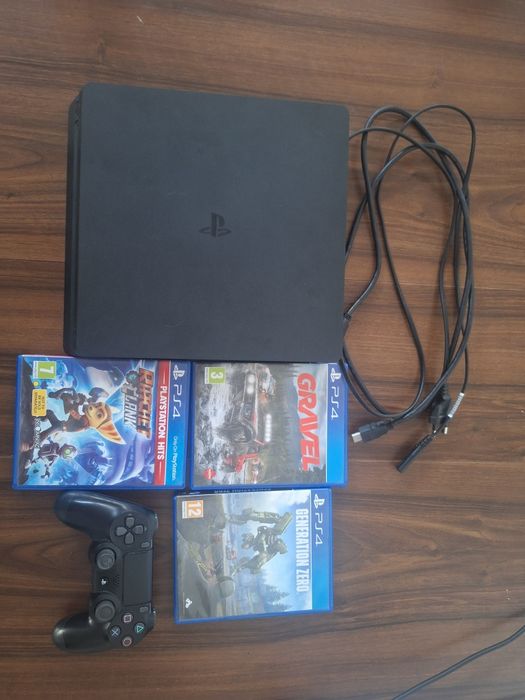 PS4 Slim 500GB + Controller Original + 3 Jocuri | Stare Foarte Bună