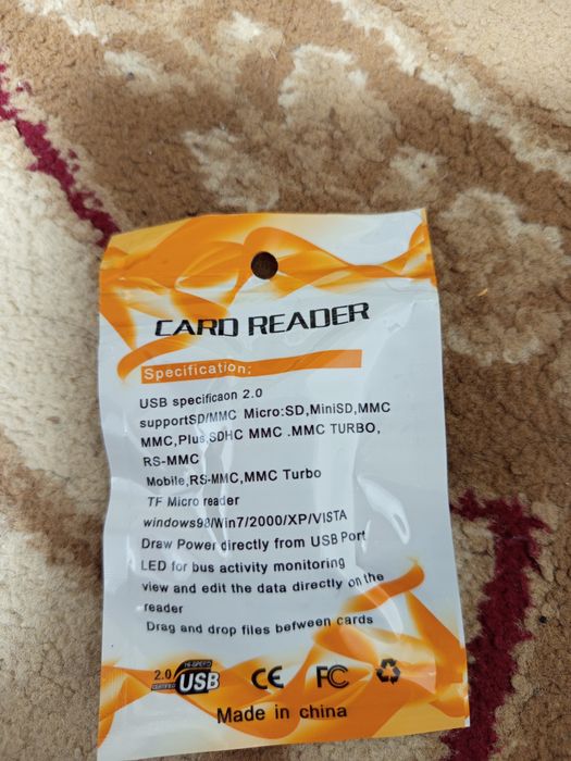 Картридер для  карт памятиUSB 2 гига