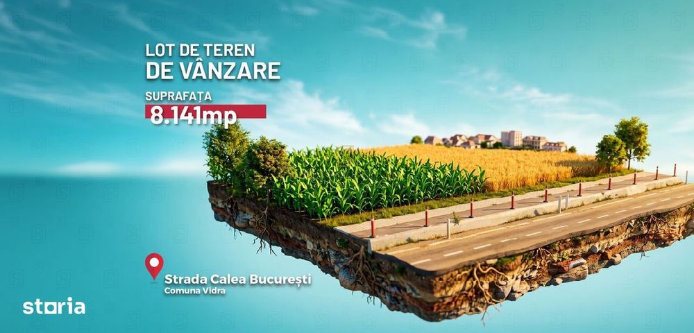 Teren vanzare, Berceni – Intrare Vidra, stradal Calea Bucuresti