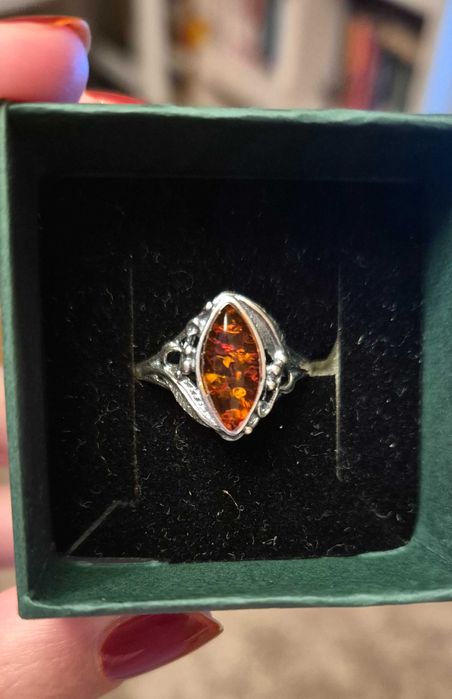 Inel argint chihlimbar, 62-63 mm circ./19,7-20,1 mm diam.