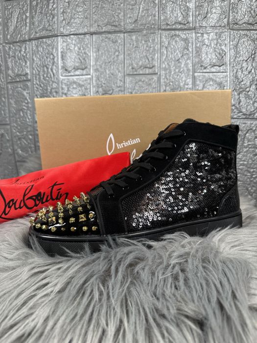 Christian Louboutin Black Gold Negru Auriu Cutie High Vaslui • OLX.ro