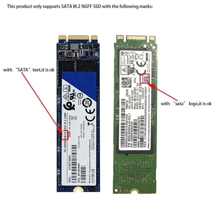адаптер M.2 SATA, M.2 NGFF конвертер 2.5"