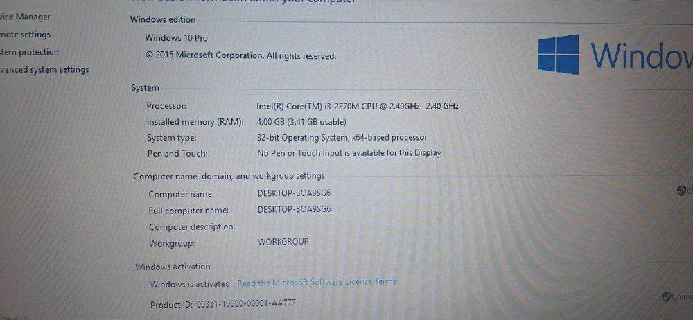 Laptop Medion i3  Ecran Mare 15.6" – Functional, Windows 10, Baterie Excelenta YouTube/Netflix