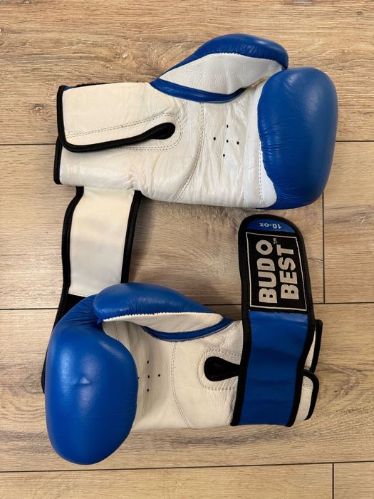 Mănuși box Budo Best din piele – stare foarte bună, puțin utilizate